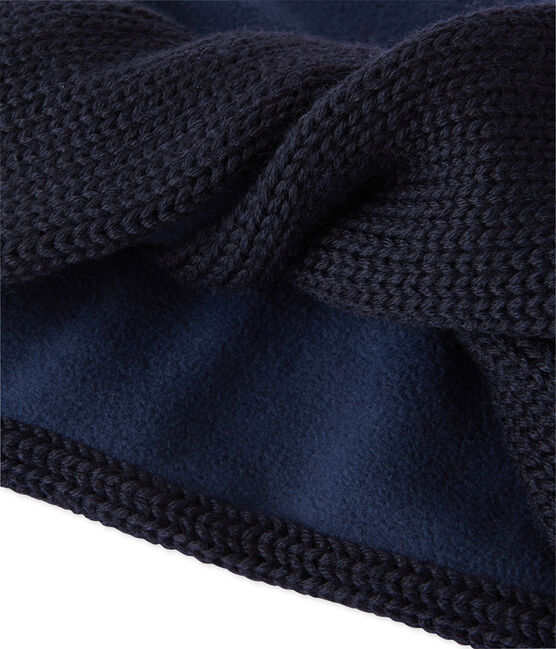 Child's lined knit snood SMOKING blue