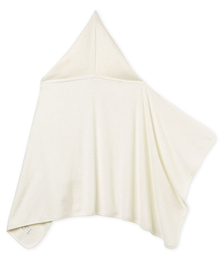 Unisex baby bath cape white