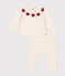 Babies' two-piece knitted outfit MARSHMALLOW red/CORRIDA white