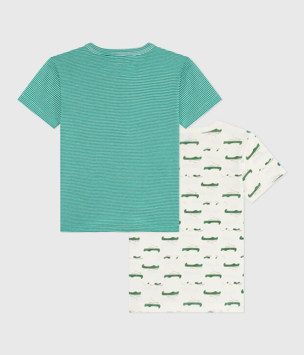 Pack of children's short-sleeved printed cotton T-shirts multicolor
