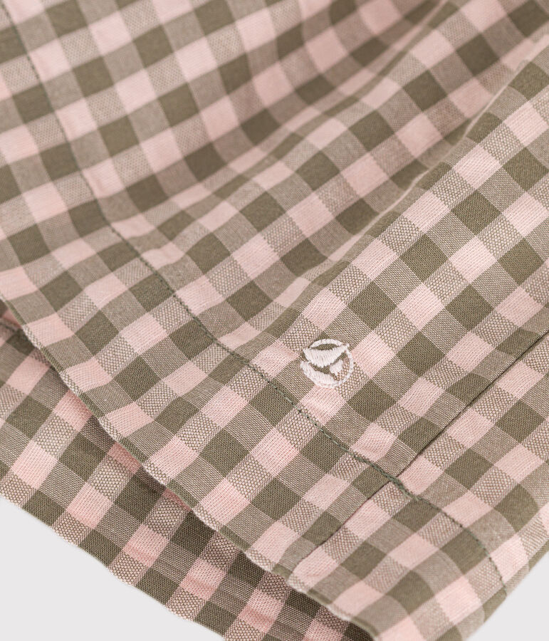 Babies' Short-Sleeved Seersucker Dress green/pink