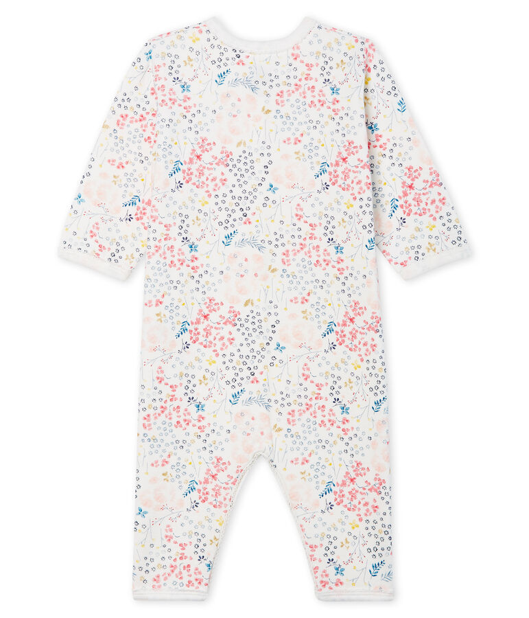 Baby Girls' Footless Tube-Knit Sleepsuit MARSHMALLOW white/MULTICO CN