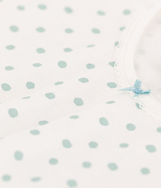 Girls' Spotted Cotton Short Pyjamas MARSHMALLOW /BOB