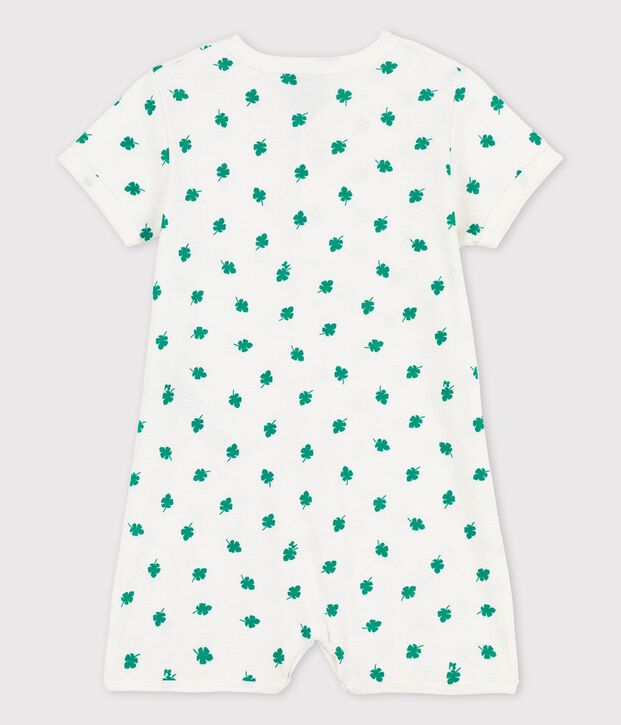 Babies' Cotton/Linen Botanic Print Playsuit white/green