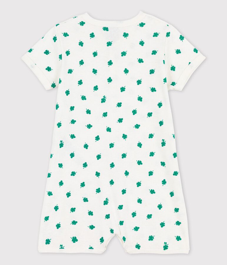 Babies' Cotton/Linen Botanic Print Playsuit white/green