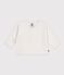 Babies' wool and cotton knit wrapover top white