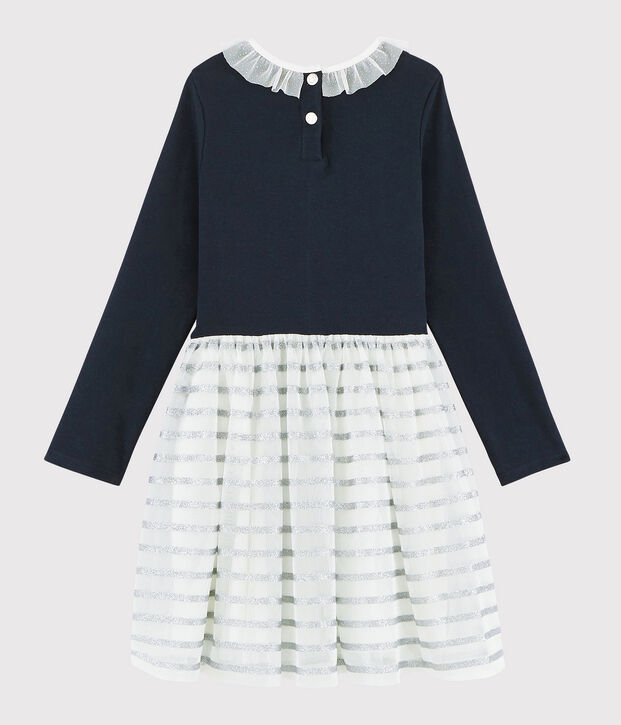 Girl's Long-sleeved Dress blue/multicolor
