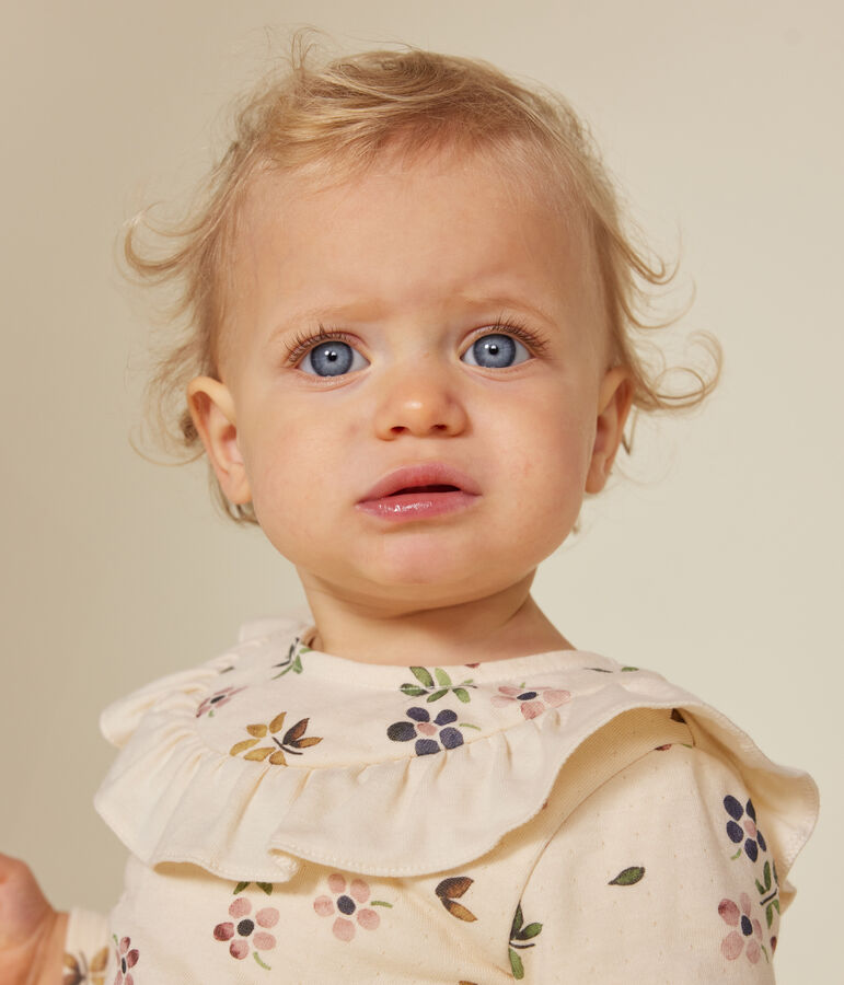 Babies' tube-knit blouse Ecru/multicolor