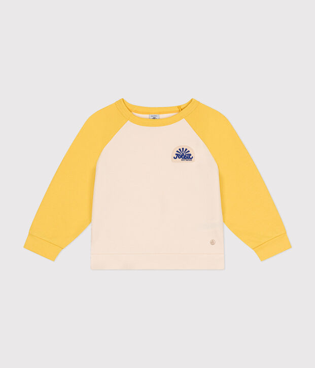 Children's Lightweight Fleece Sweatshirt Ecru/yellow