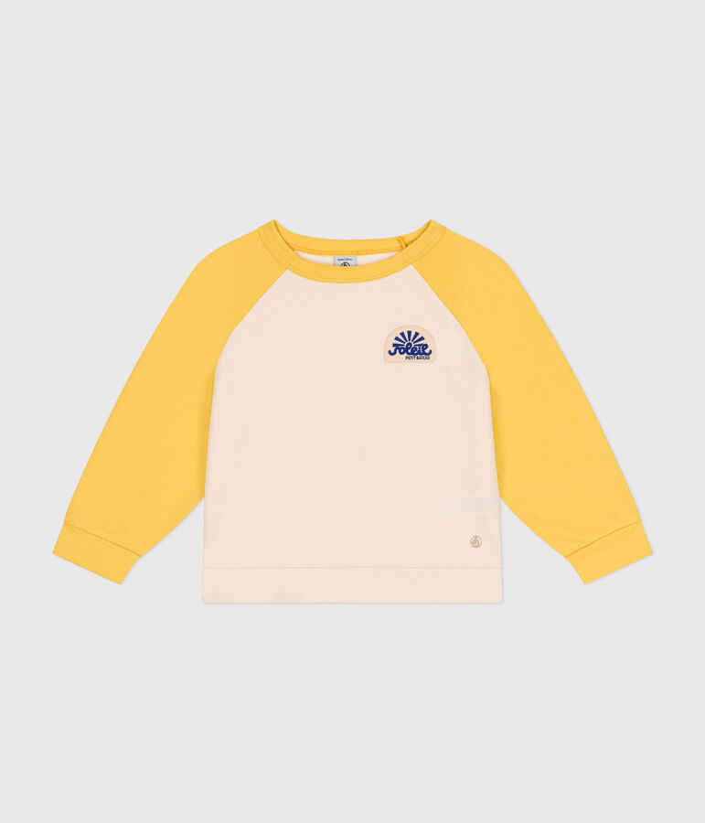 Children's Lightweight Fleece Sweatshirt Ecru/yellow