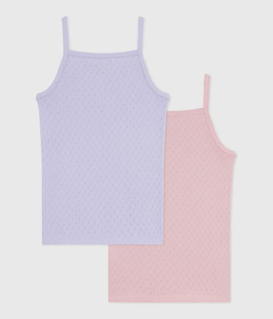 Pack of children's strappy openwork cotton vests variante 1
