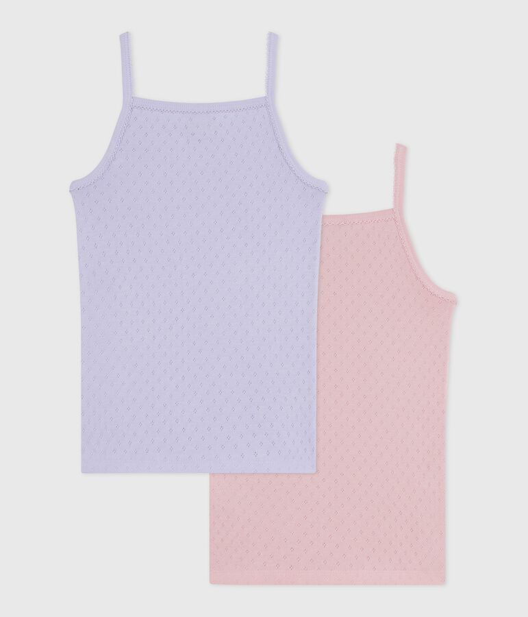 Pack of children's strappy openwork cotton vests variante 1