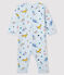 Baby Boys' Blue Animal Print Ribbed Sleepsuit FRAICHEUR blue/MULTICO white