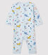 Baby Boys' Blue Animal Print Ribbed Sleepsuit