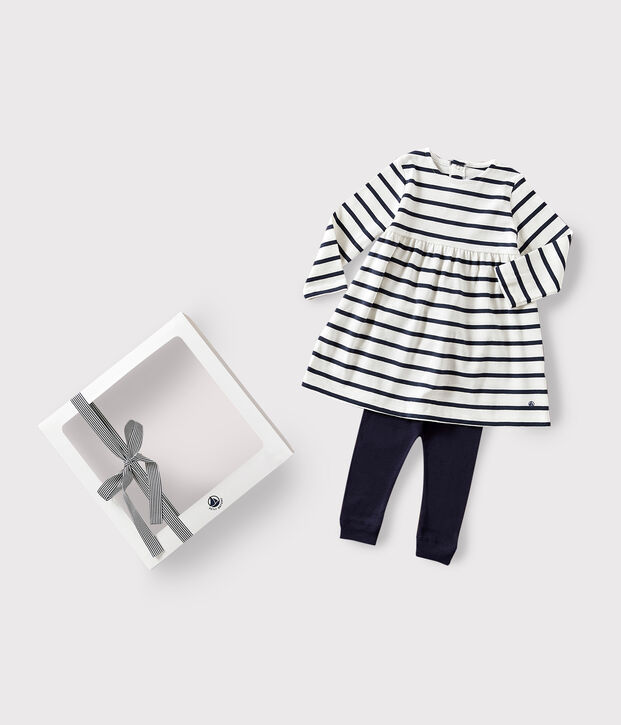 Babies' Cotton Breton Dress and Leggings multicolor