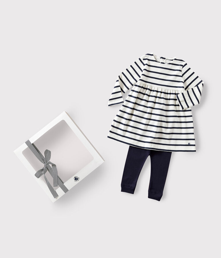 Babies' Cotton Breton Dress and Leggings multicolor