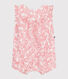 Babies' sleeveless jumpsuit in cotton with a pink cherry print