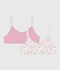 Pack of children's floral print cotton bra tops multicolor
