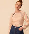 Women's Buttoned Cotton Breton Top AVALANCHE pink/SIENNA white