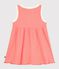 Babies' sleeveless plain cotton dress pink