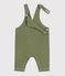 Babies' long coloured denim dungarees OLIVINE green