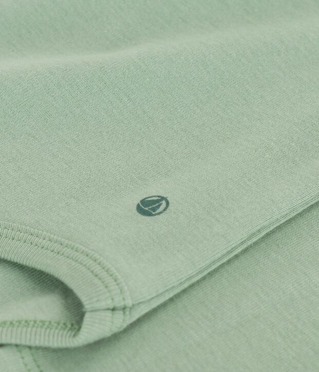 Babies' plain cotton rollneck body green