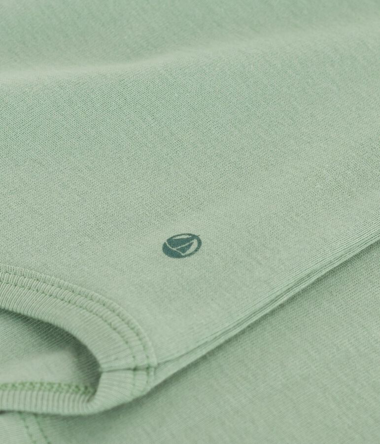 Babies' plain cotton rollneck body green