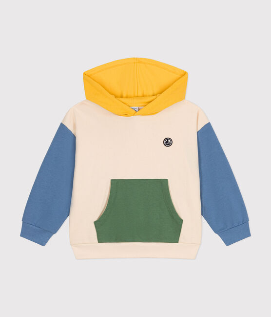 Boys' fleece hoodie AVALANCHE white/MULTICO