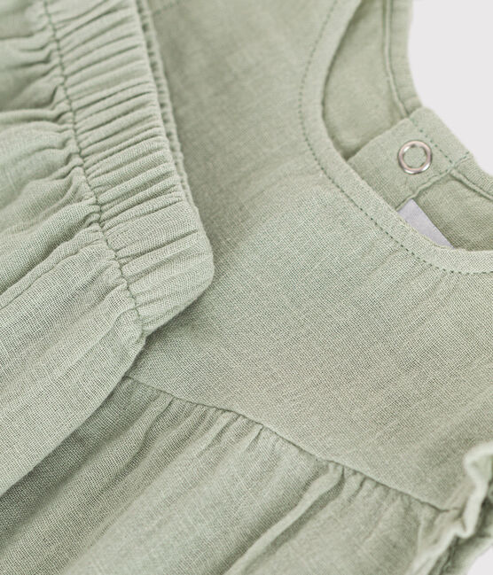 Babies' Cotton Gauze Blouse and Shorts Set HERBIER green