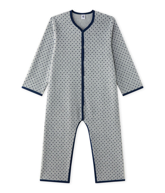 Boy's warm fleece coveralls SUBWAY grey/MEDIEVAL blue