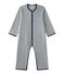 Boy's warm fleece coveralls SUBWAY grey/MEDIEVAL blue