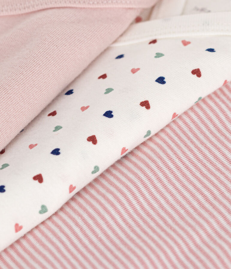 Babies' Long-Sleeved Wrapover Cotton Bodysuits - 3-Pack multicolor