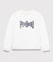 Women's printed cotton sweatshirt MARSHMALLOW white