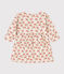 Babies' Long-Sleeved Patterned Quilted Tube Knit Dress AVALANCHE white/MULTICO