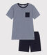 Children's short stripy cotton pyjamas