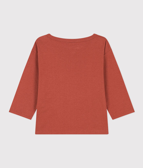 Babies' Long-Sleeved Cotton T-Shirt FAMEUX brown