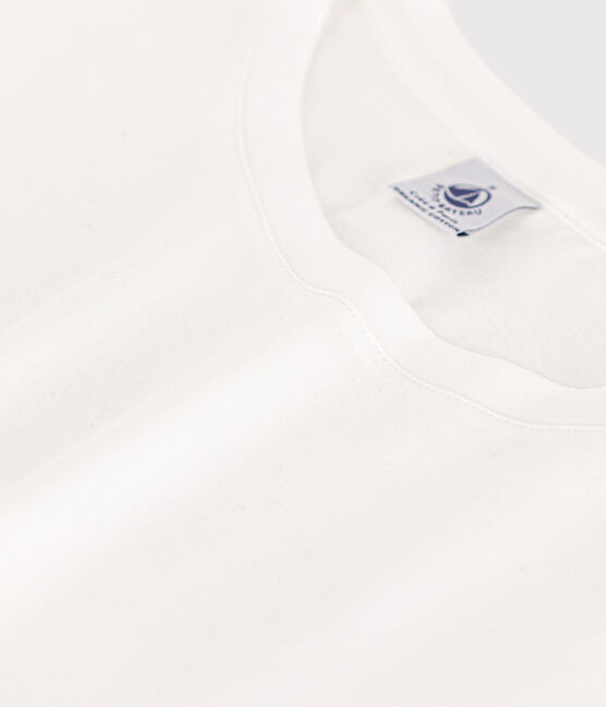 Women's Straight Round-Neck Cotton T-Shirt ECUME white