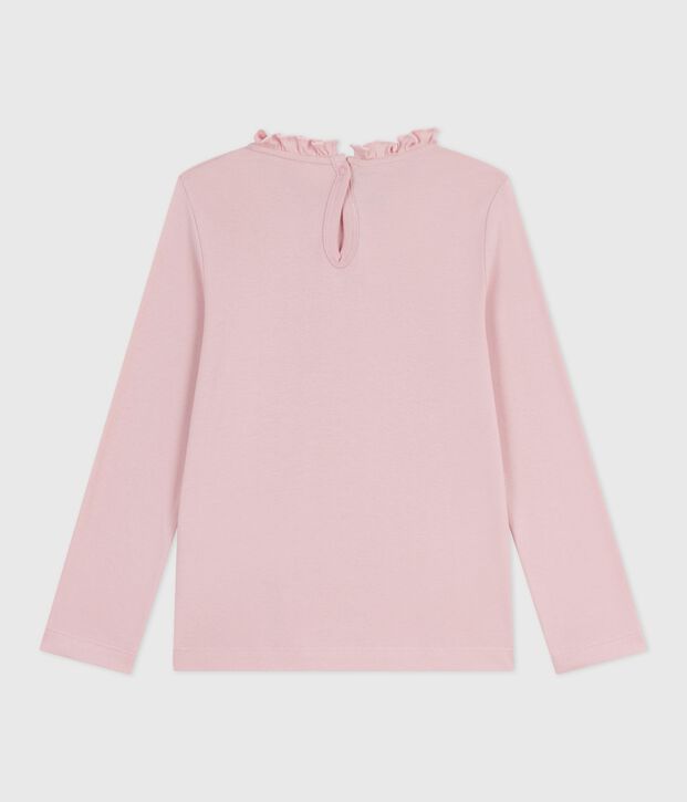 Children's long-sleeved plain cotton T-shirt pink