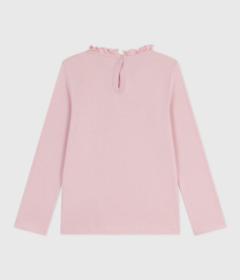 Children's long-sleeved plain cotton T-shirt pink