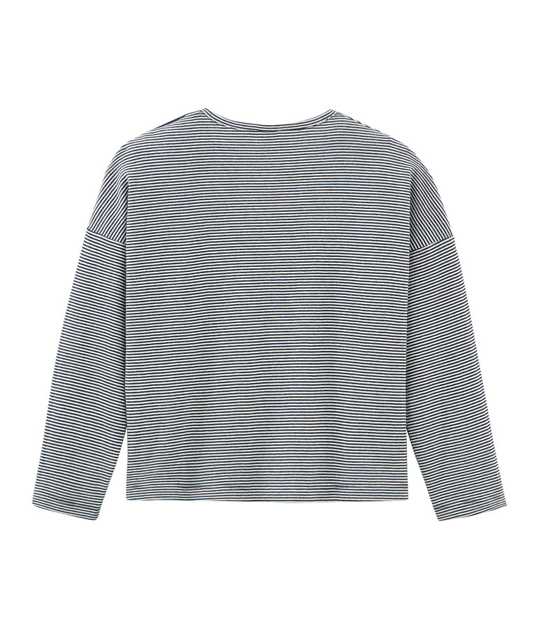 Girls' Long-sleeved T-shirt blue/white