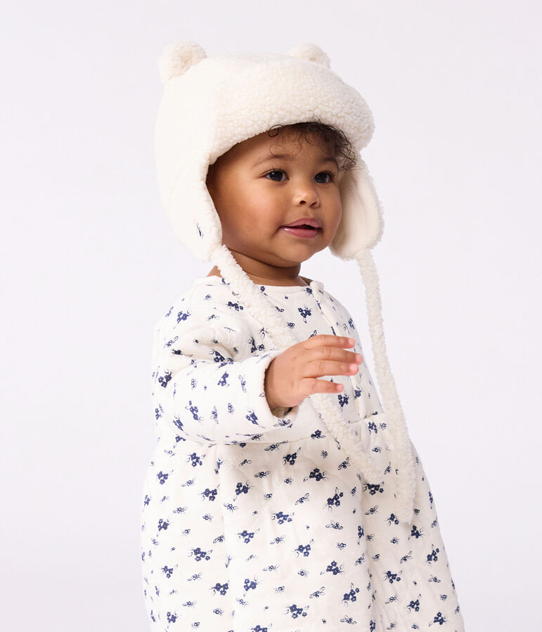 Babies' chapka in faux fur with a sherpa lining Ecru