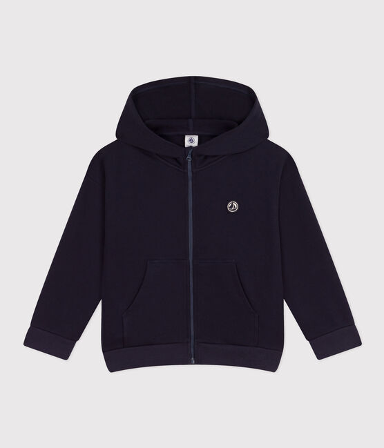 Sweatshirt zippé à capuche enfant garçon SMOKING blue