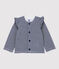 Babies' Cotton Cardigan SMOKING blue/MARSHMALLOW white