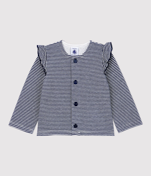 Babies' Cotton Cardigan blue/white