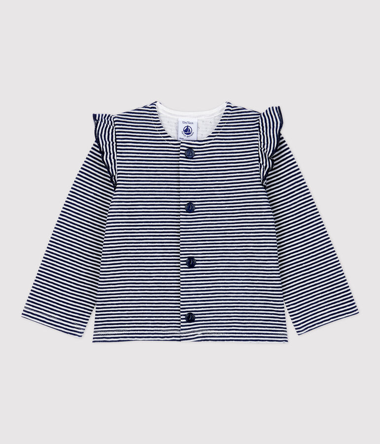 Babies' Cotton Cardigan blue/white