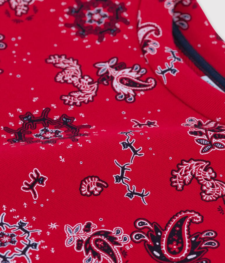 Girls' Fleece Sweatshirt TERKUIT red/MULTICO white