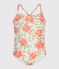 Children's one-piece floral swimsuit MARSHMALLOW white/MULTICO white