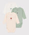 Babies' Long-Sleeved Wrapover Cotton Bodysuits - 3-Pack variante 1