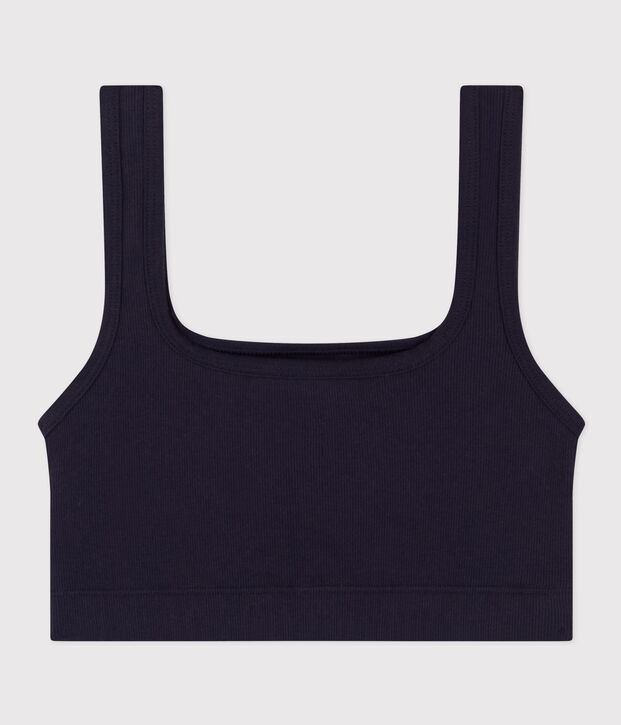 Women's Plain Cotton and Elastane Bra SMOKING