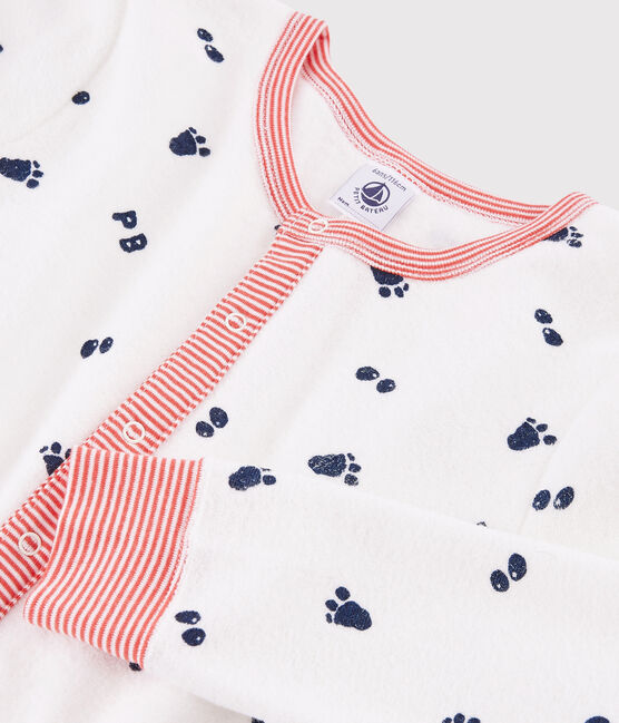 Boys' Jumpsuit in Brushed Terry MARSHMALLOW white/MEDIEVAL blue